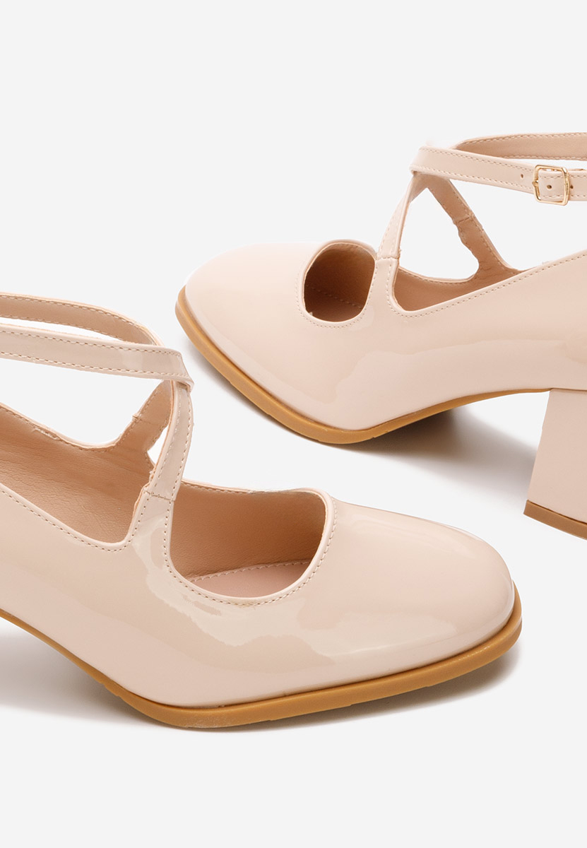 Décolleté tacco largo Enoida beige