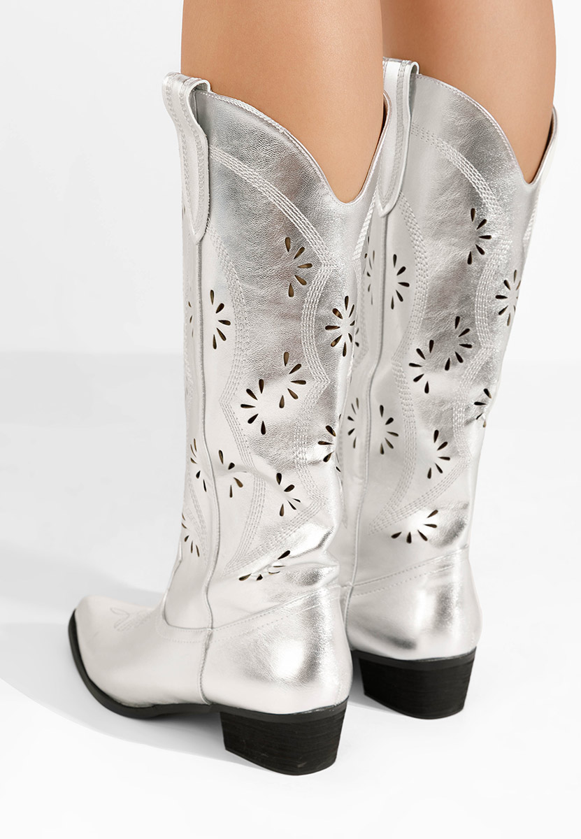 Stivali cowboy donna Rafela argento