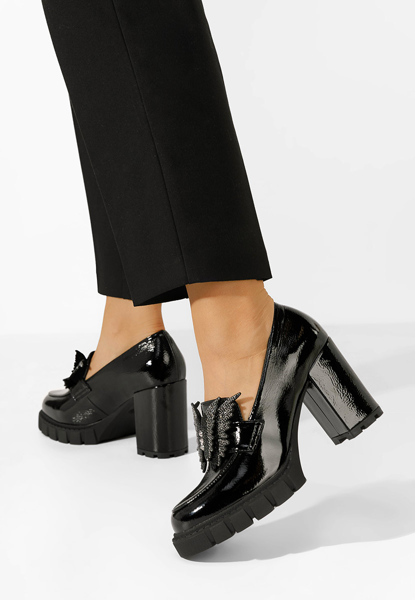 Mocassini con tacco Alishia nero