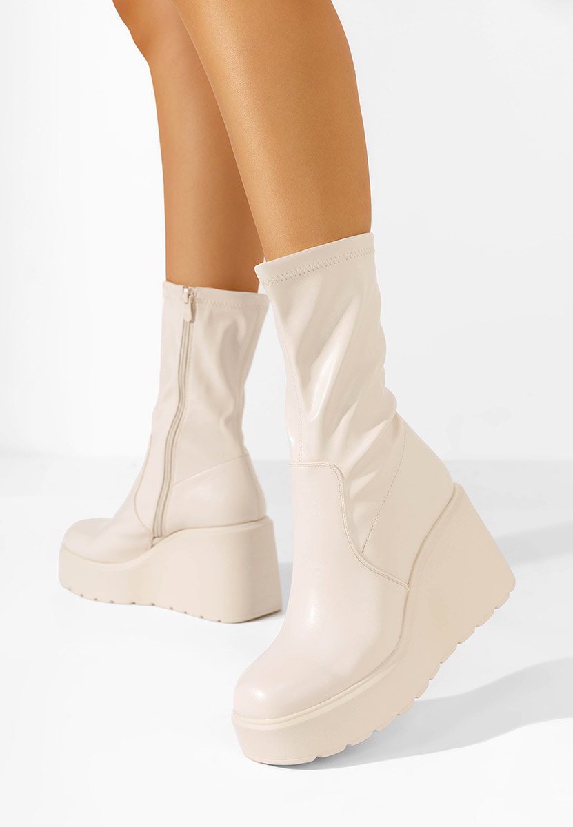 Stivaletti con plateau Rozlin V2 beige