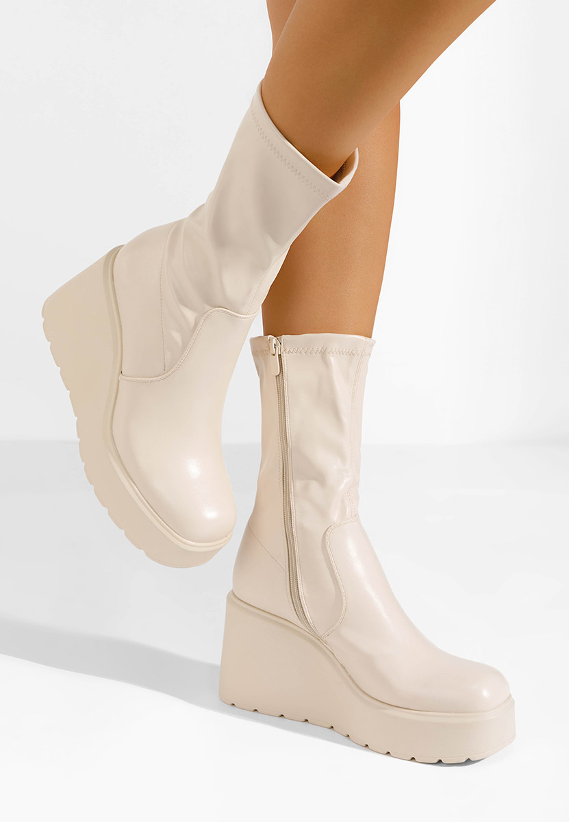 Stivaletti con plateau Rozlin V2 beige