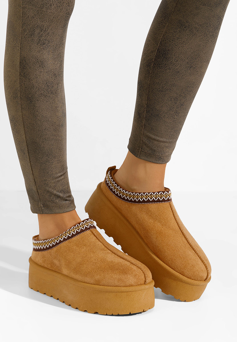 Ciabatte platform Esmie camel