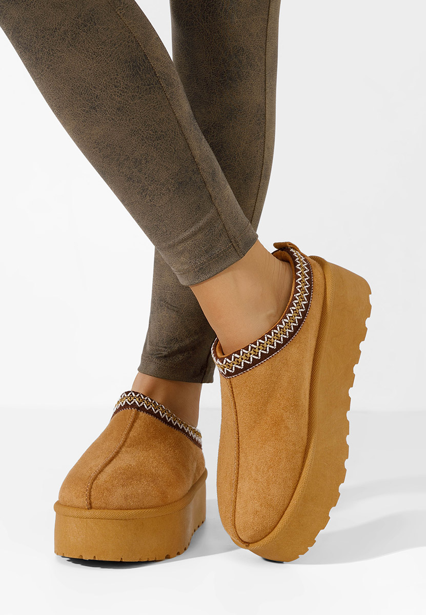 Ciabatte platform Esmie camel