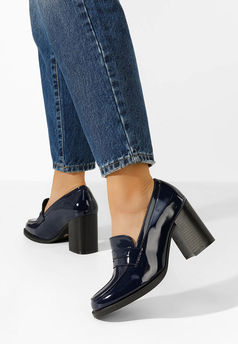 Mocassini con tacco Odesia blu