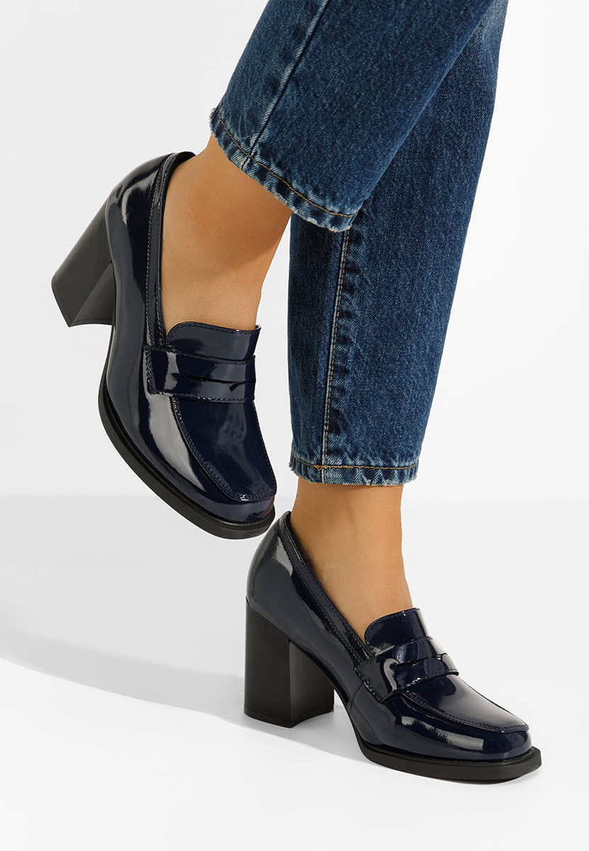 Mocassini con tacco Odesia blu