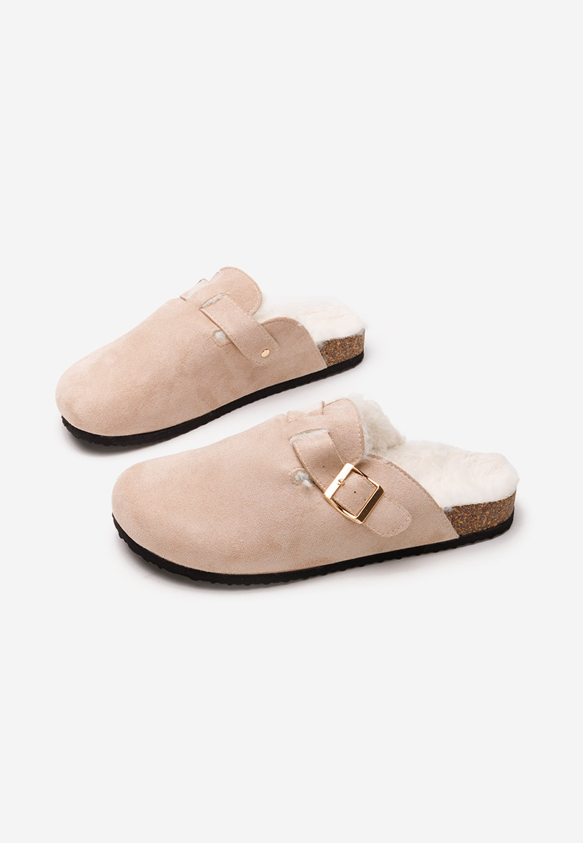 Pantofola donna invernale Jasha beige