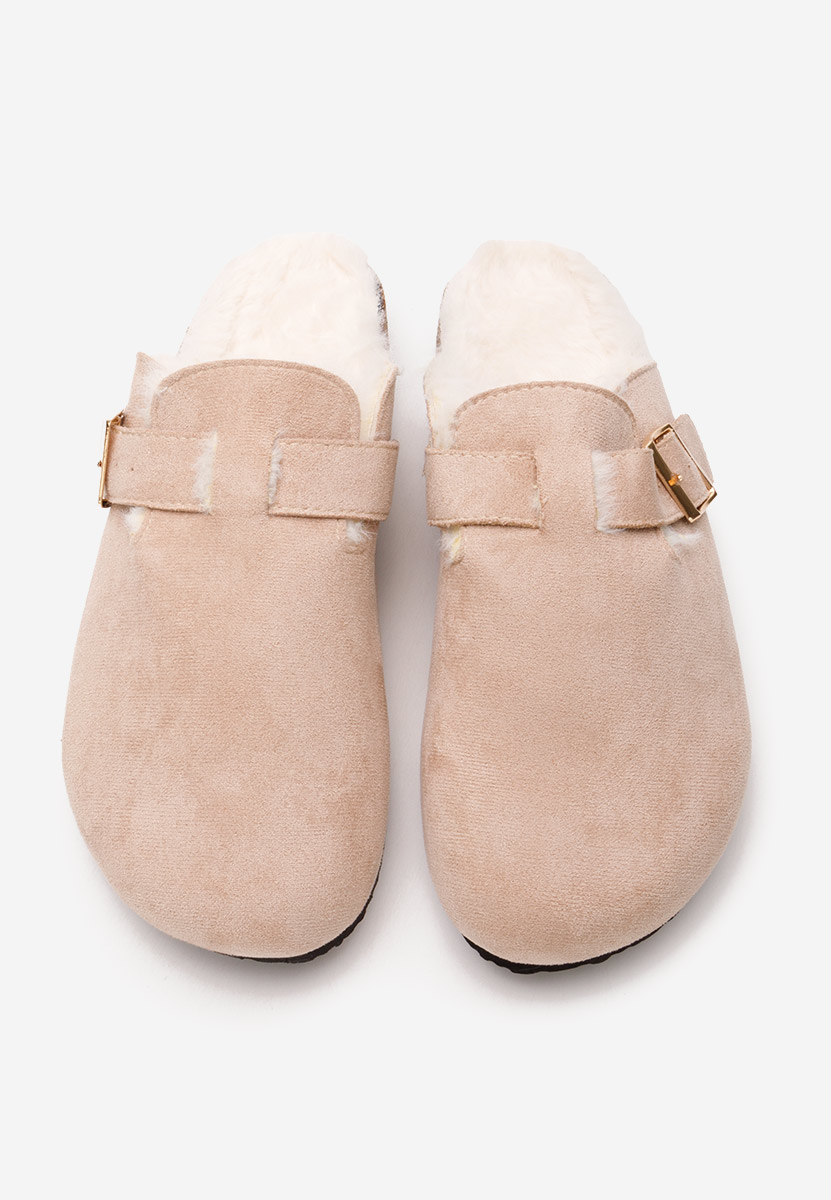 Pantofola donna invernale Jasha beige