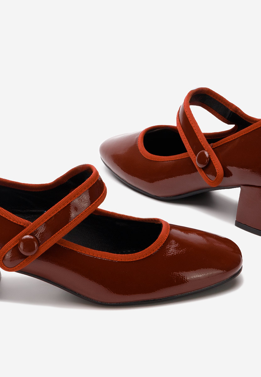 Décolleté tacco largo Annaliese rosso