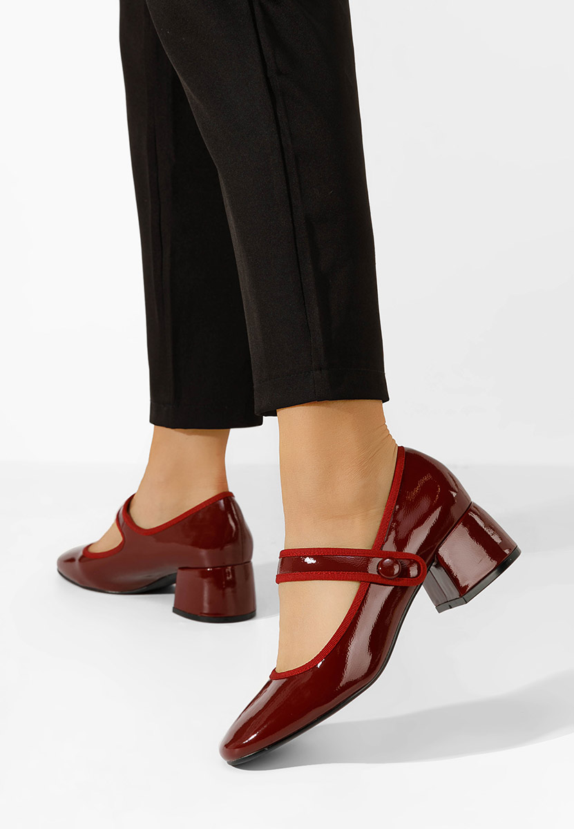 Décolleté tacco largo Annaliese rosso