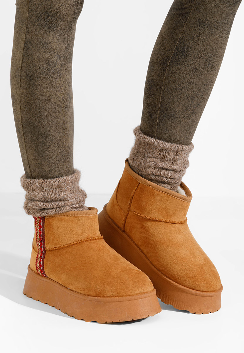 Stivaletti con plateau Kristin camel
