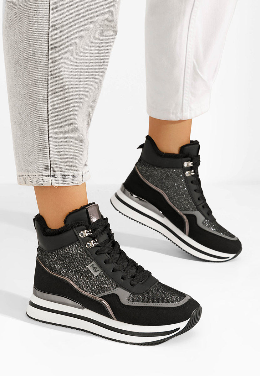 Sneakers donna alte Cindya nero