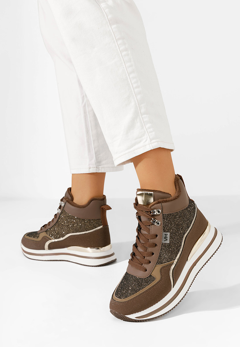 Sneakers donna invernali Cindya marrone