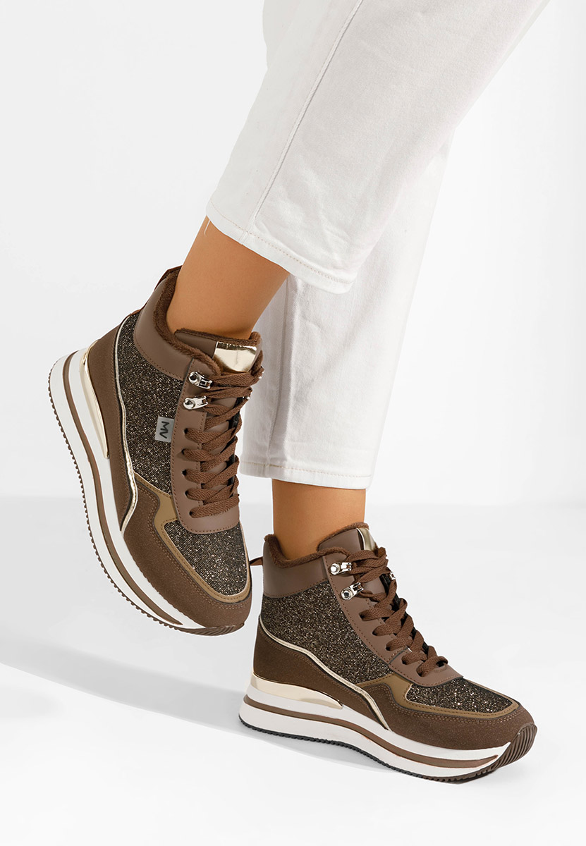 Sneakers donna invernali Cindya marrone