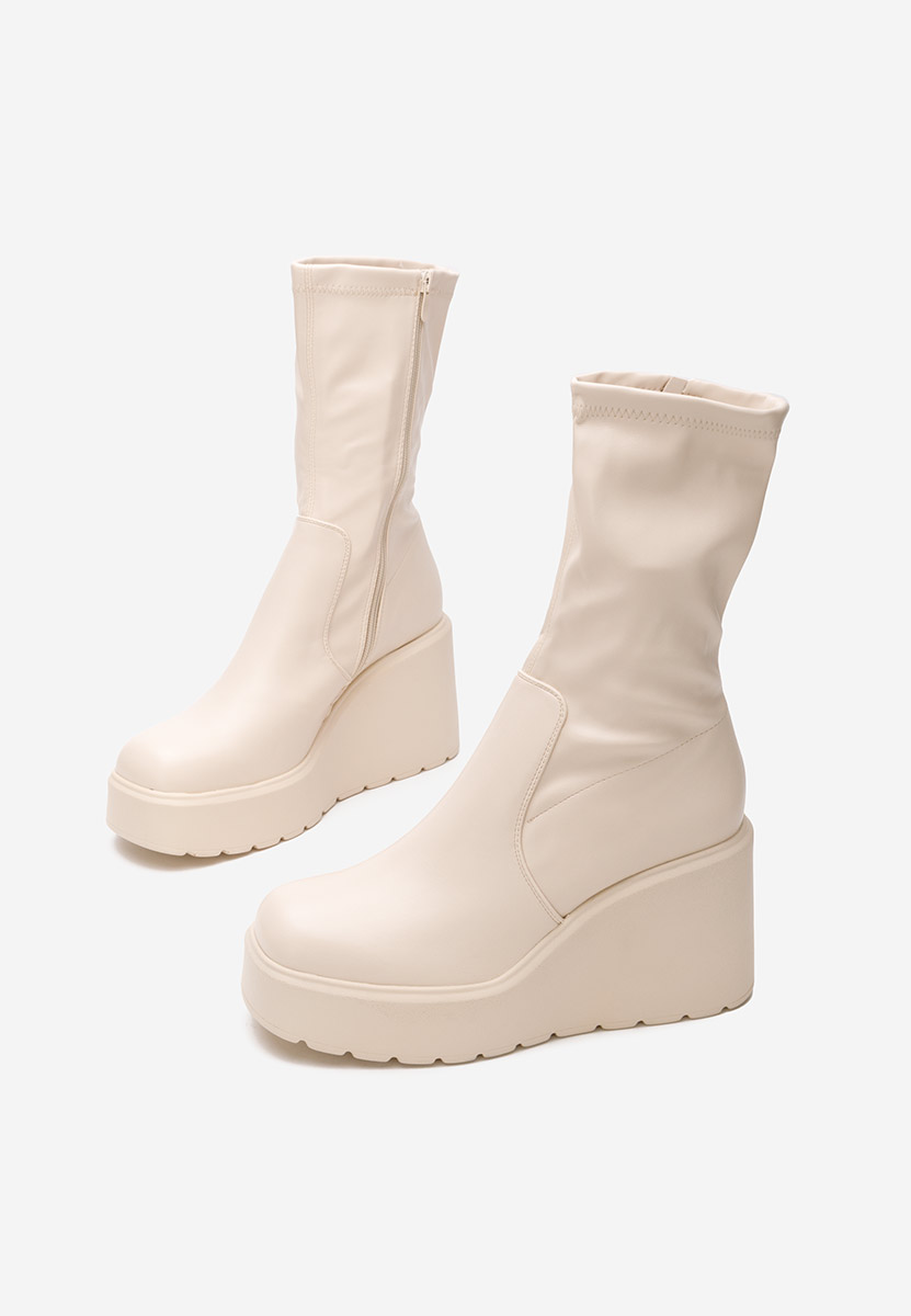 Stivaletti con plateau Rozlin V2 beige