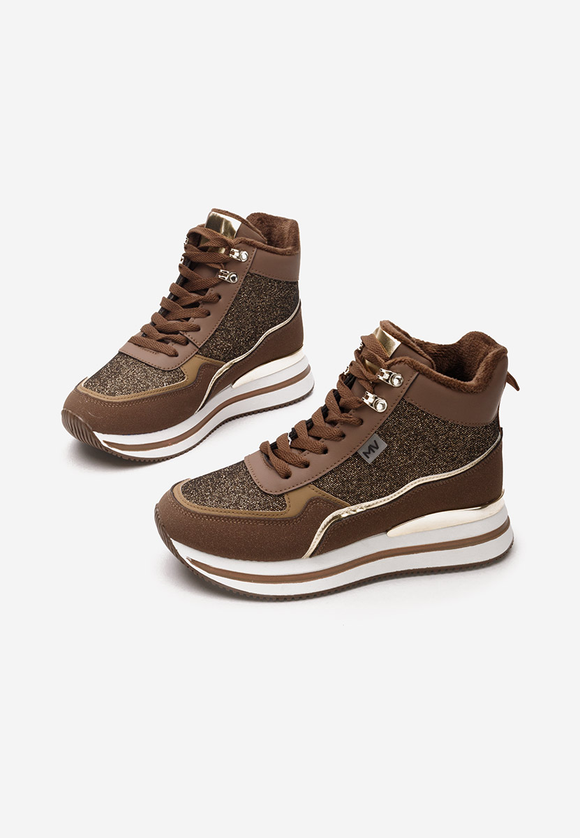 Sneakers donna invernali Cindya marrone