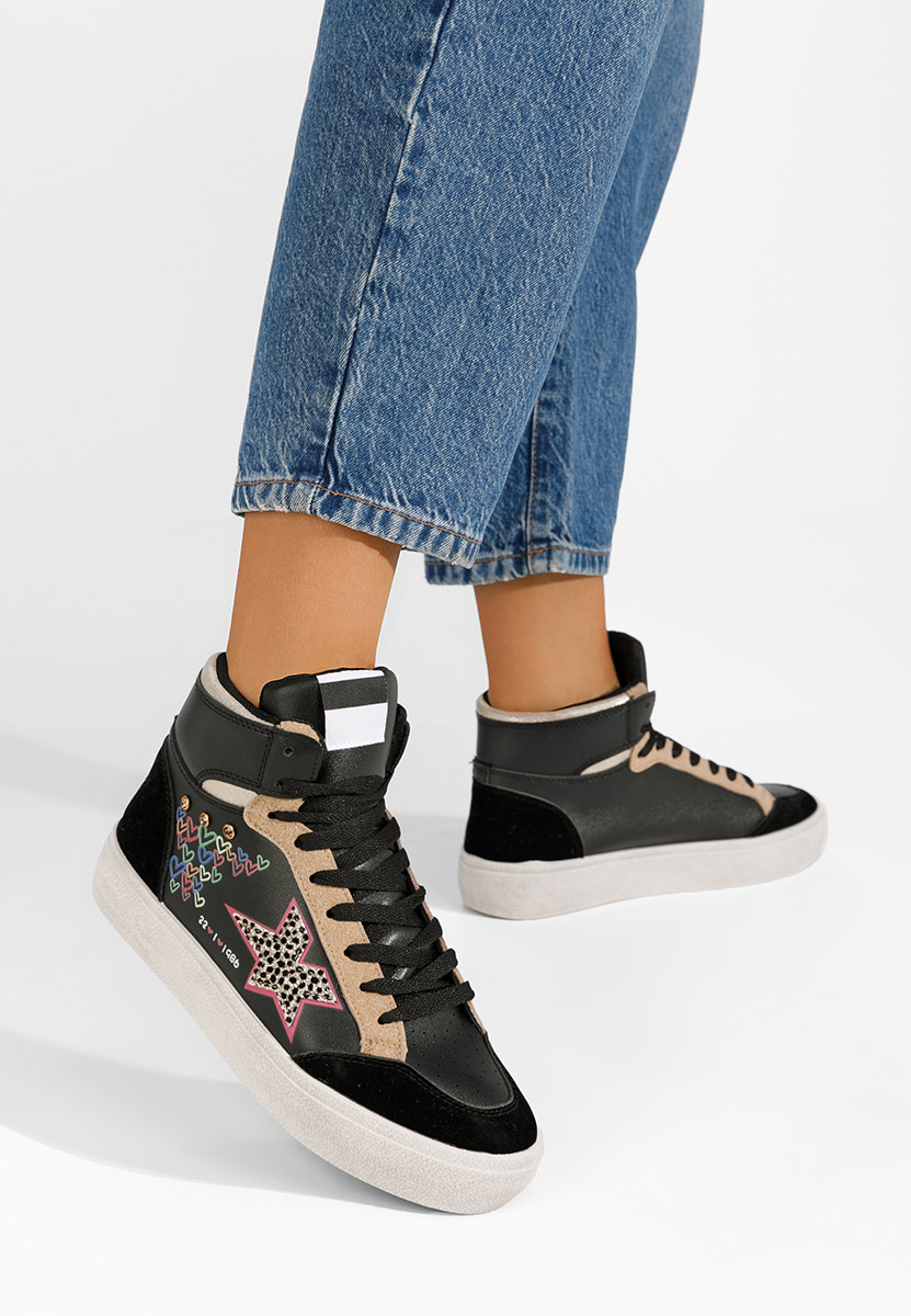 Sneakers donna alte Morella nero