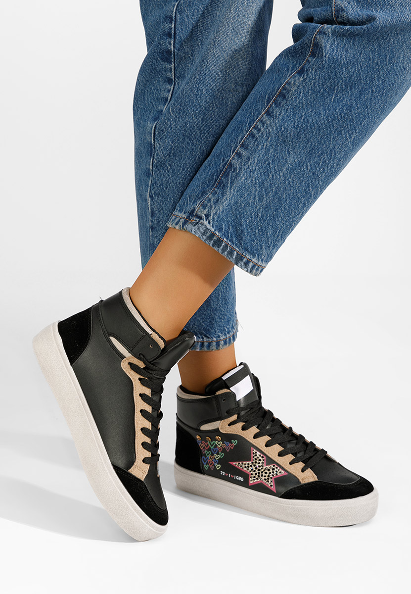 Sneakers donna alte Morella nero