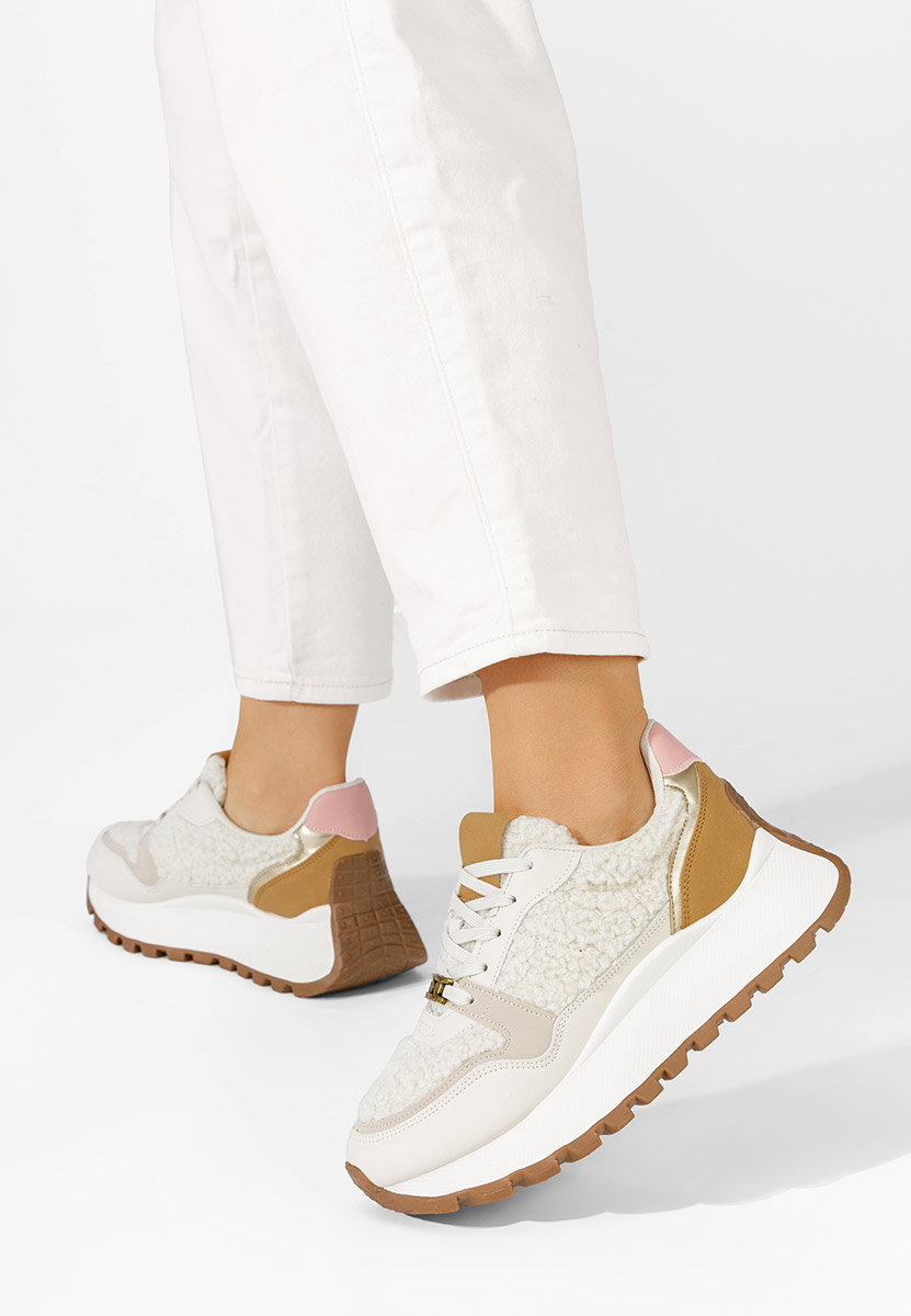 Sneakers con plateau Vivianna V2 beige