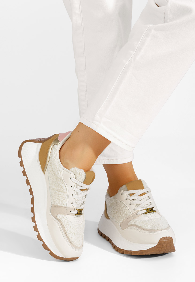 Sneakers con plateau Vivianna V2 beige