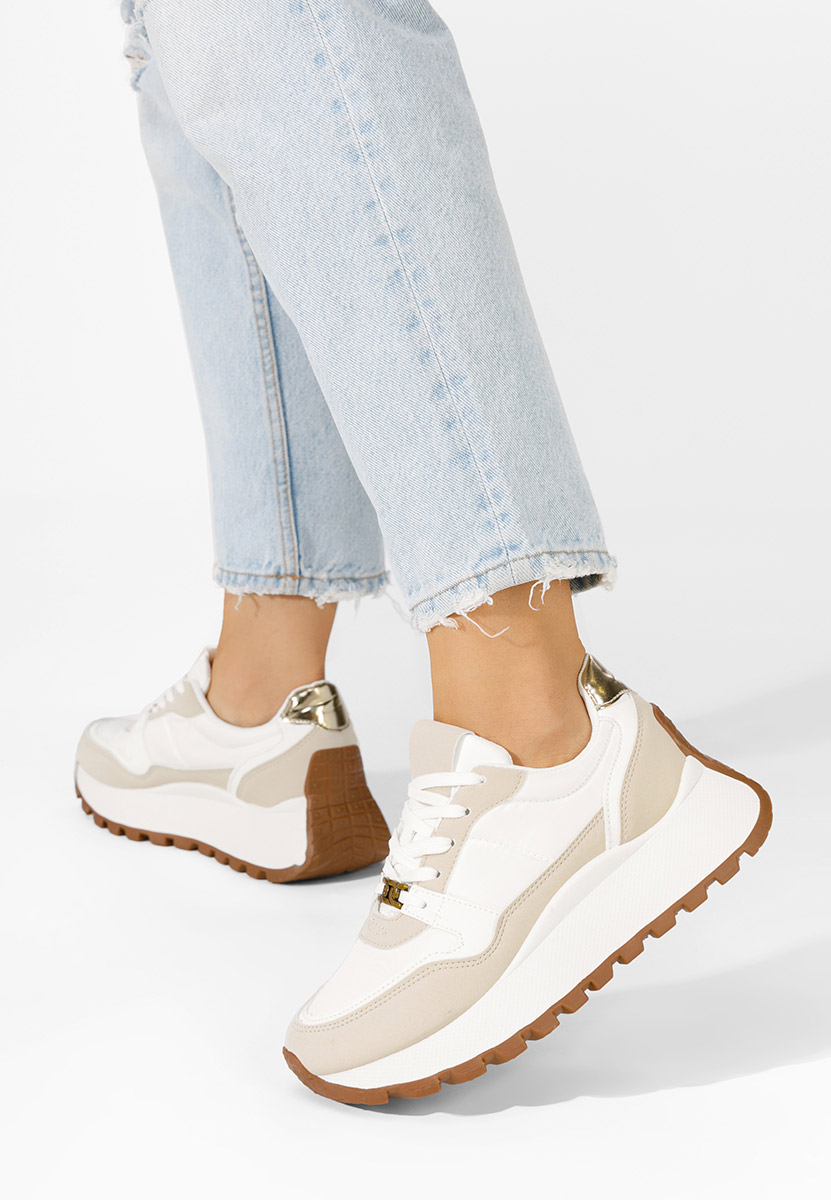 Sneakers con plateau Vivianna beige