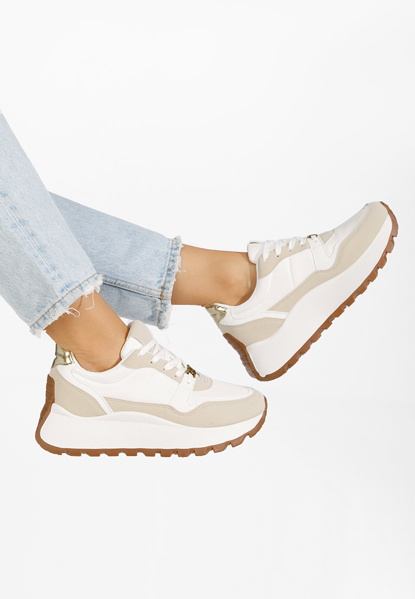 Sneakers con plateau Vivianna beige