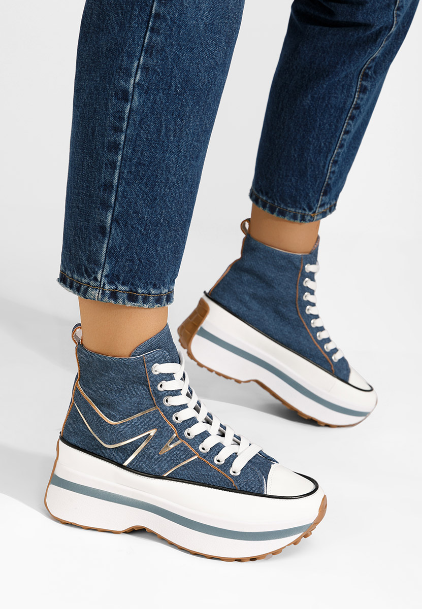 Sneakers con plateau Kathie blu