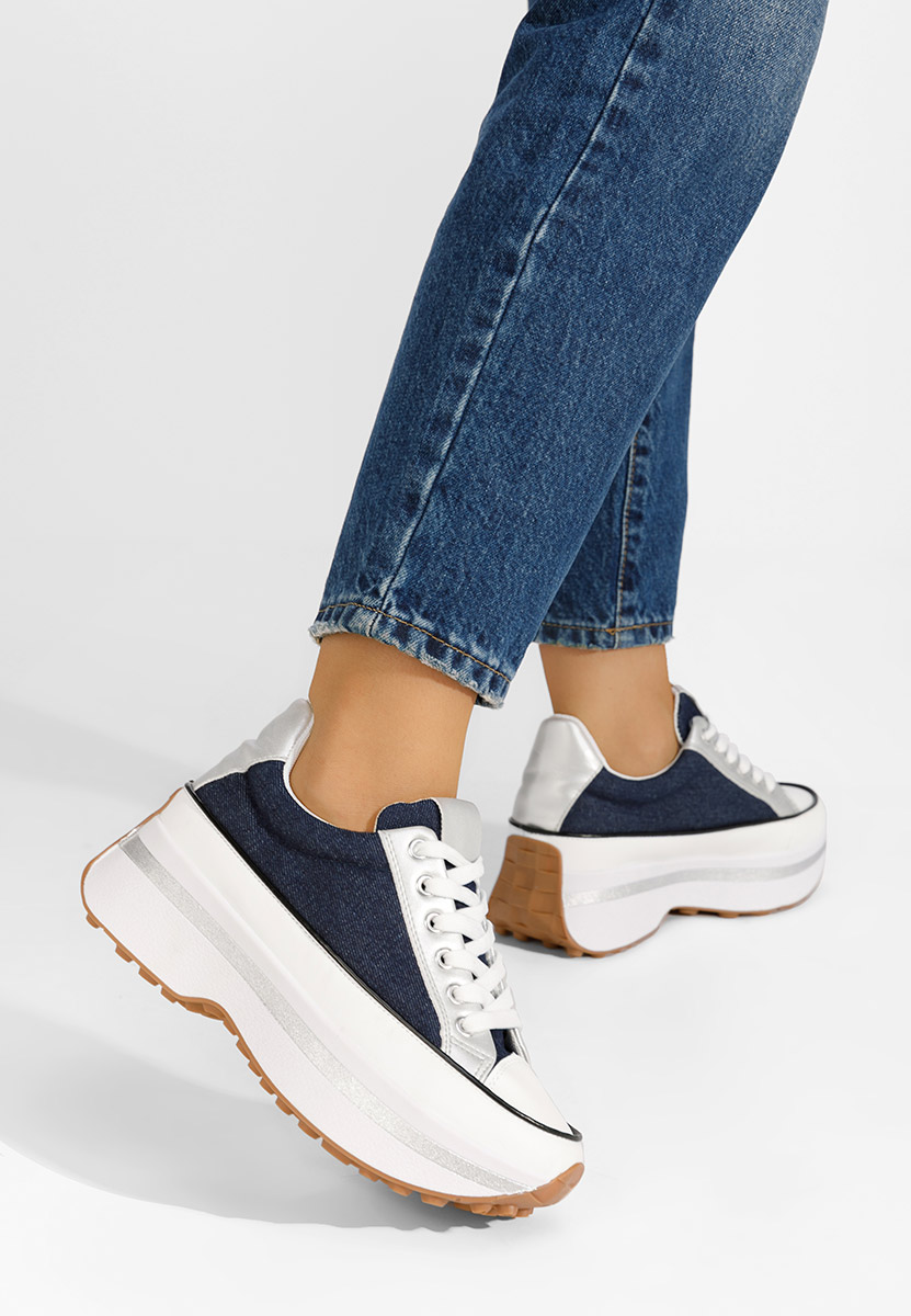 Sneakers con plateau Lavenia denim