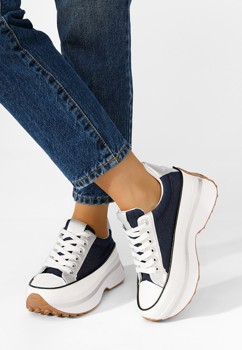 Sneakers con plateau Lavenia denim