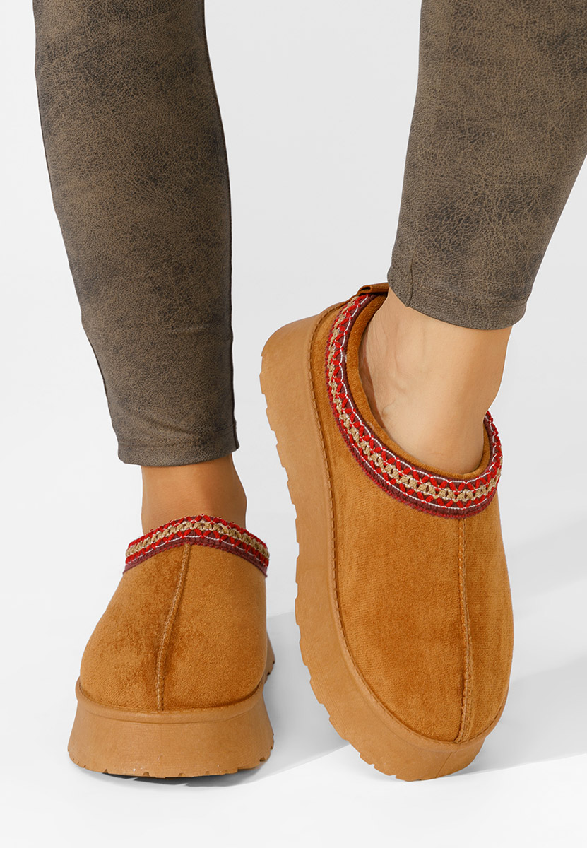 Ciabatte platform Leoma camel