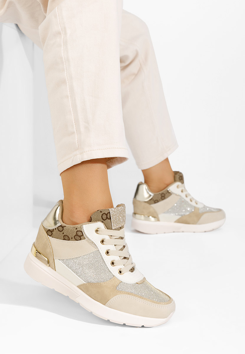 Sneakers con zeppa interna Kali beige