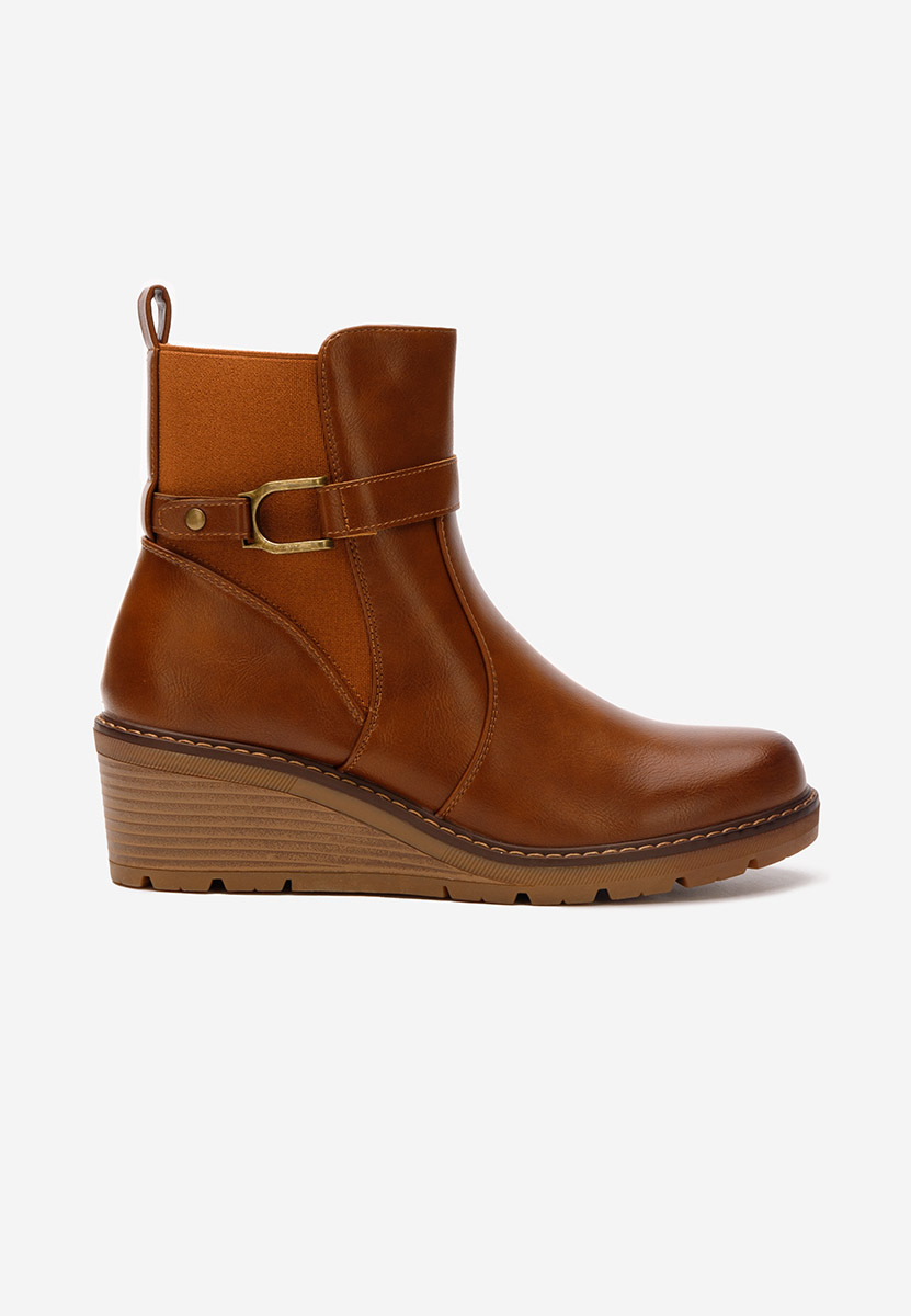 Stivaletti con zeppa Adala camel