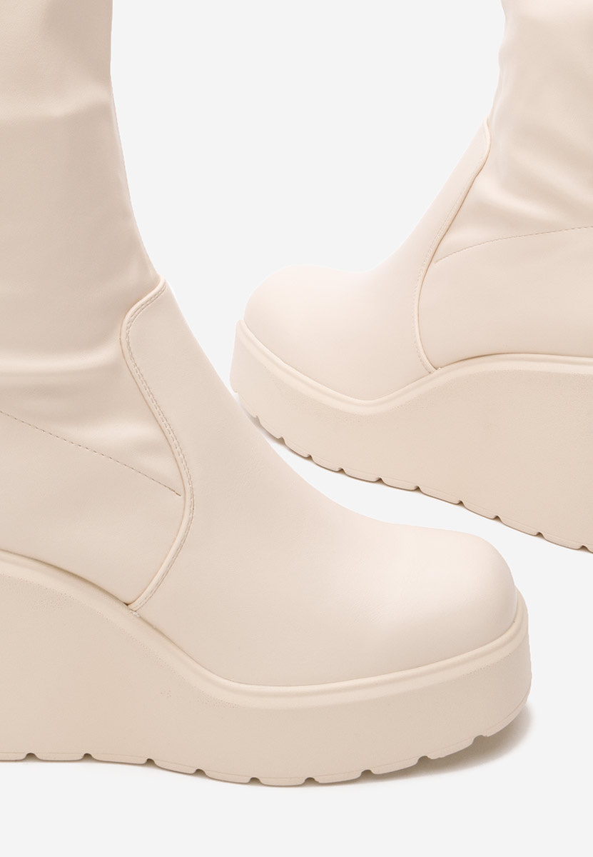 Stivaletti con plateau Rozlin V2 beige