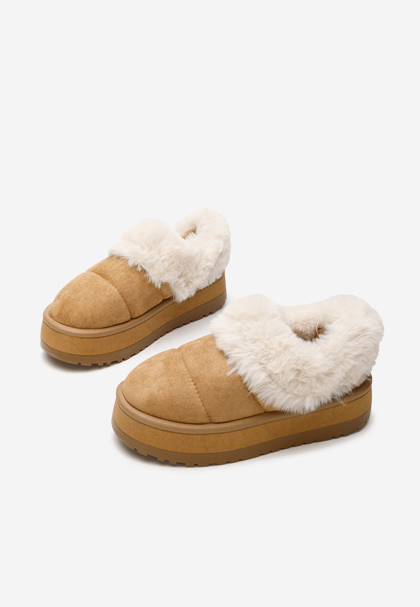 Zoccoli con zeppa Burma camel