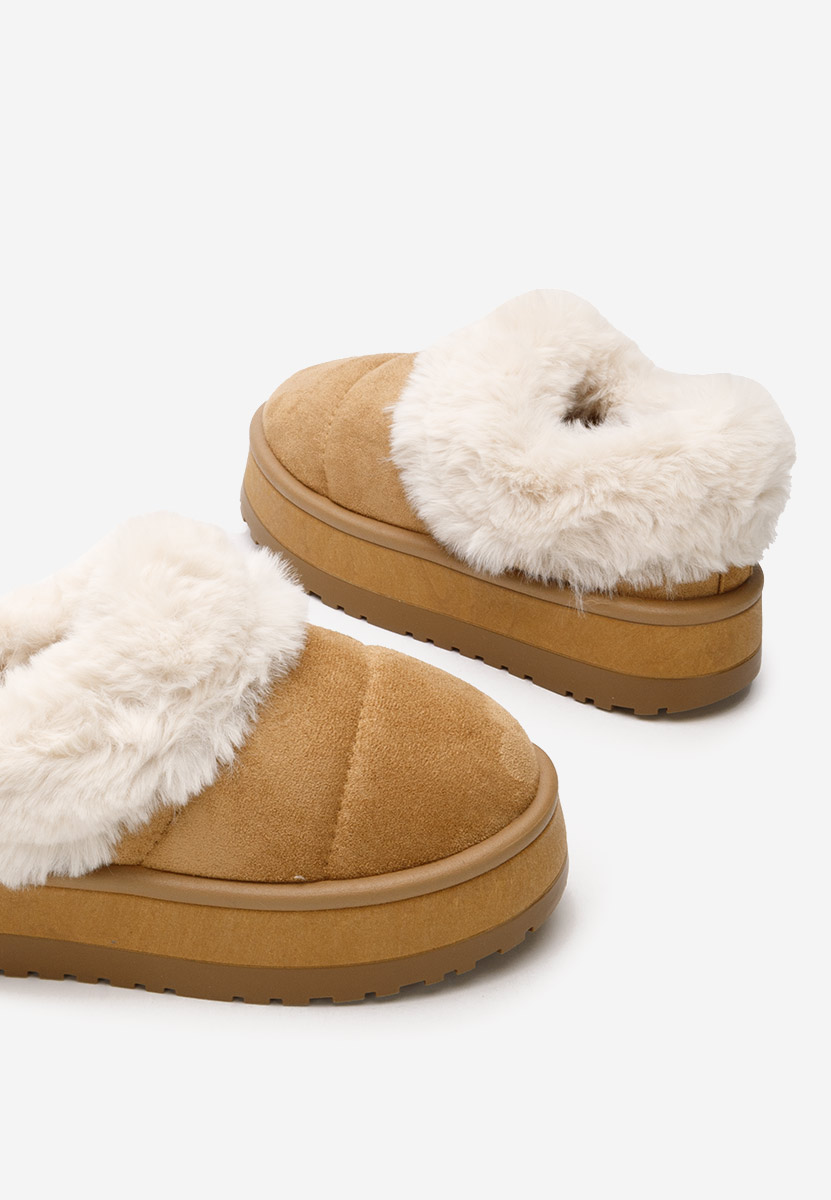 Zoccoli con zeppa Burma camel