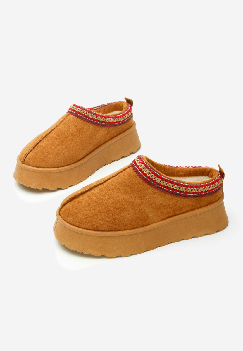 Ciabatte platform Leoma camel