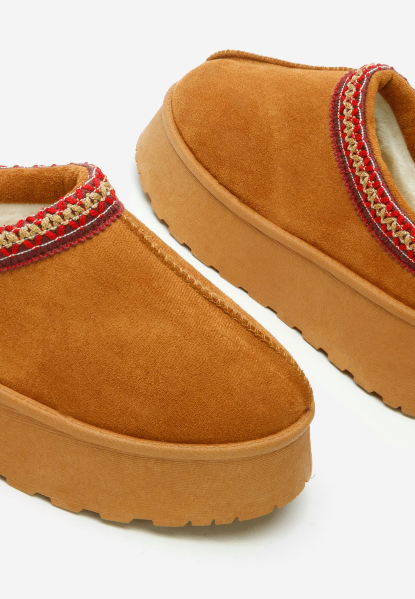 Ciabatte platform Leoma camel