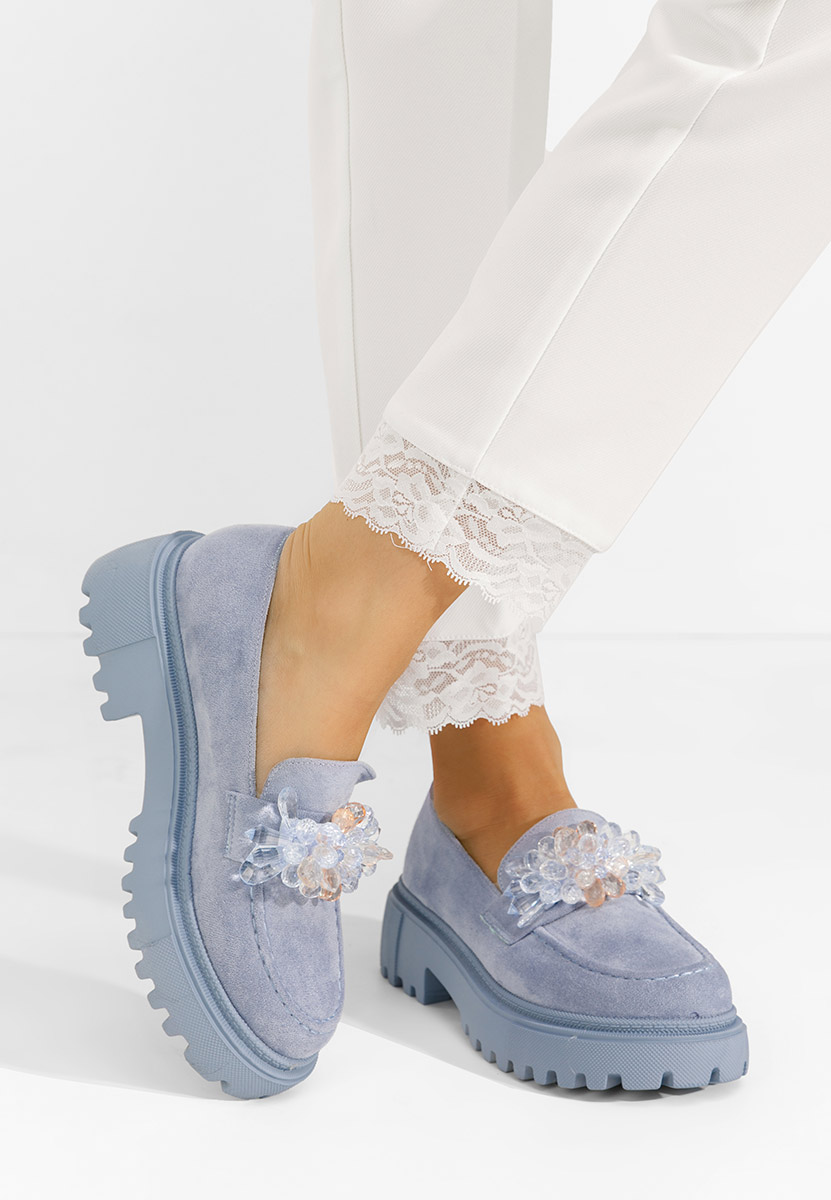 Mocassini con plateau Amilla blu