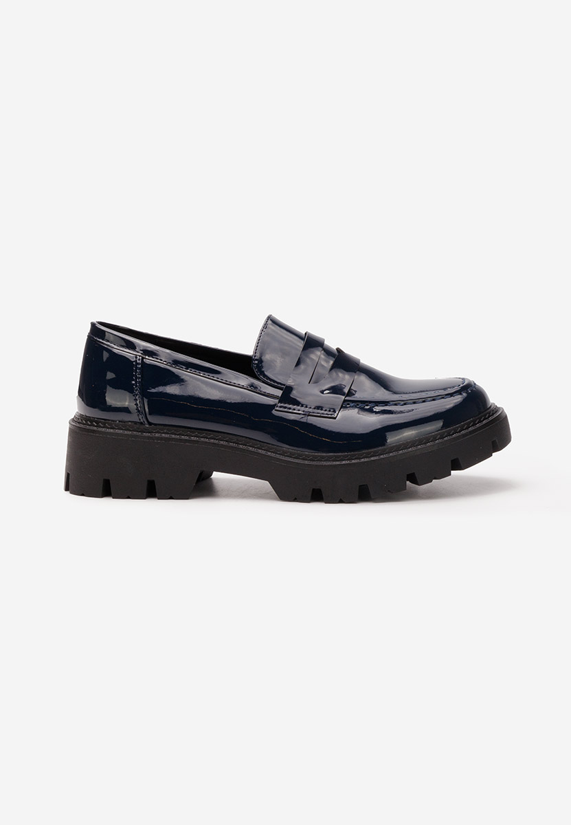 Mocassini con plateau Zampa blu marine