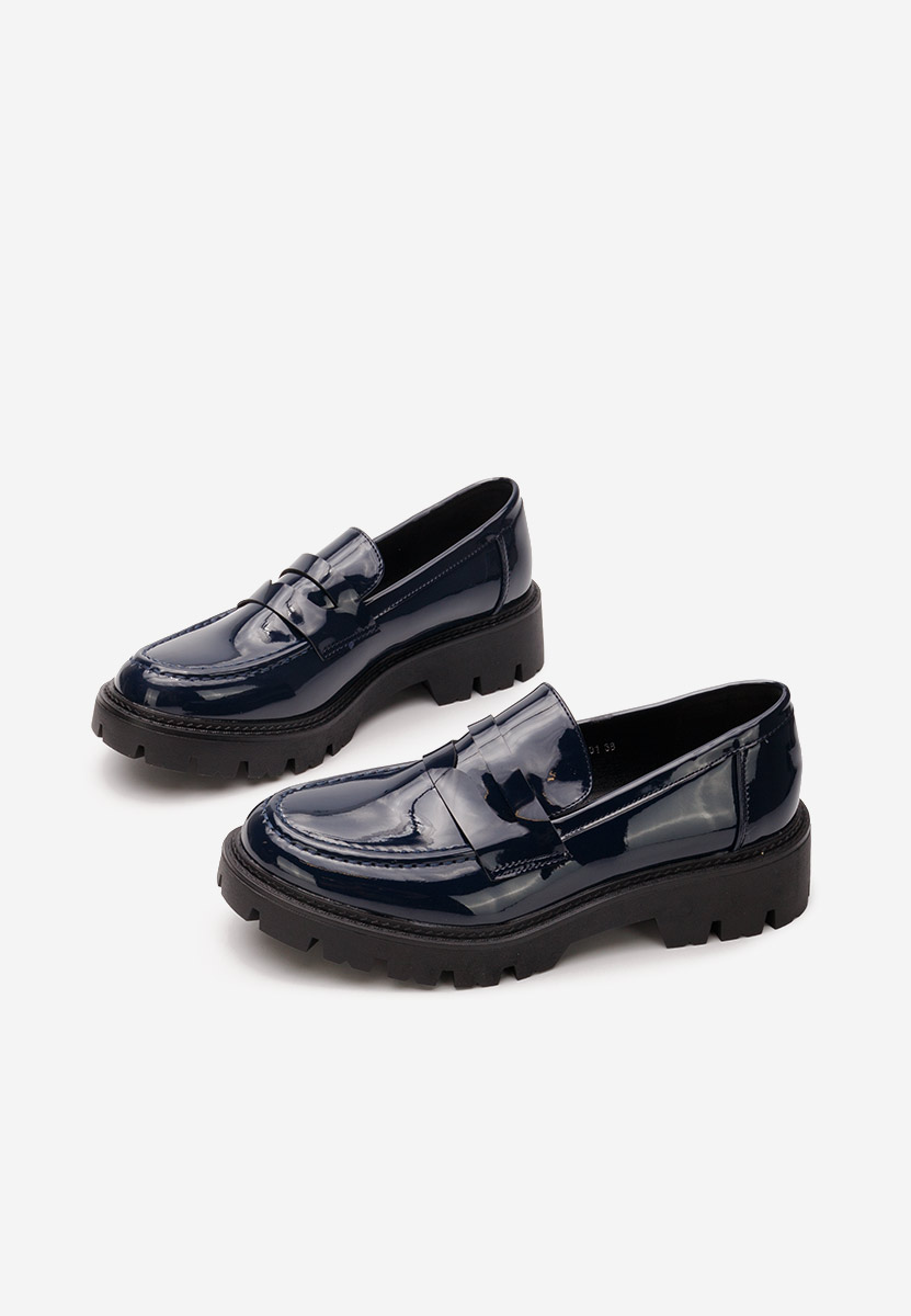 Mocassini con plateau Zampa blu marine