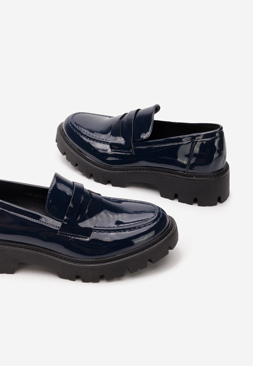 Mocassini con plateau Zampa blu marine