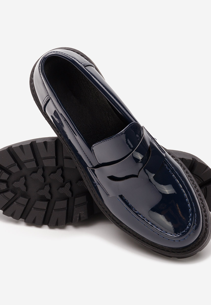 Mocassini con plateau Zampa blu marine