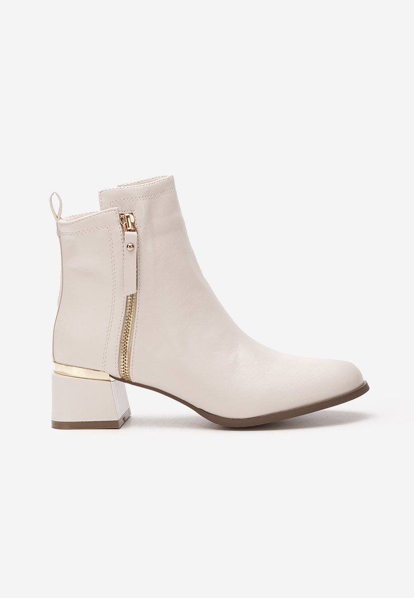 Tronchetti con tacco largo beige Assisa