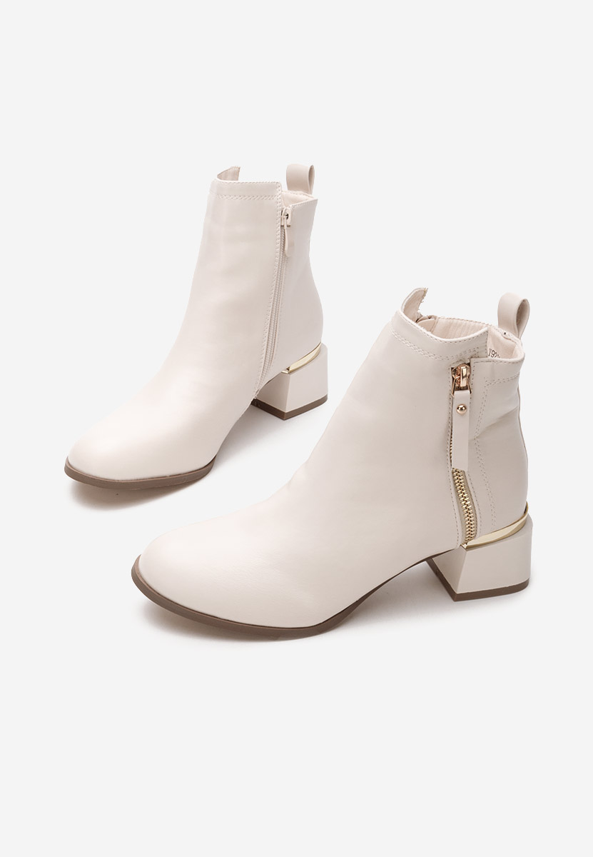 Tronchetti con tacco largo beige Assisa