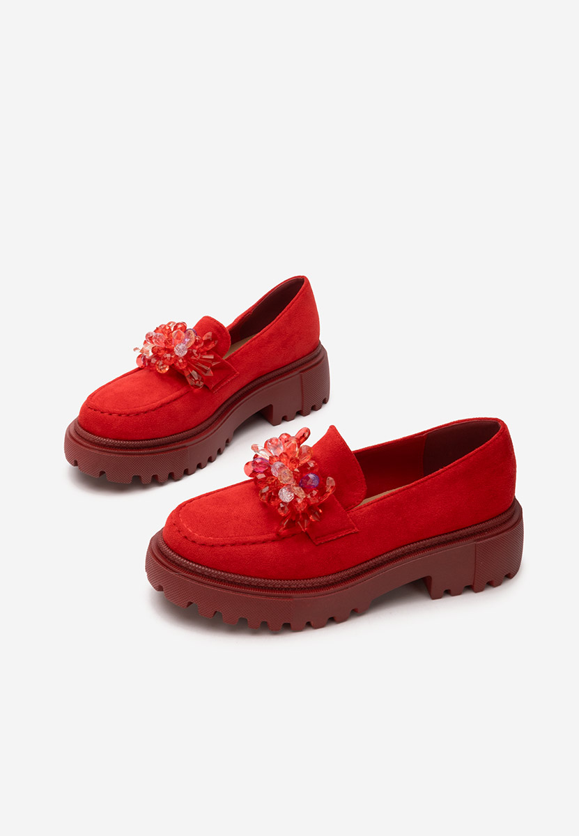 Mocassini con plateau Amilla rosso