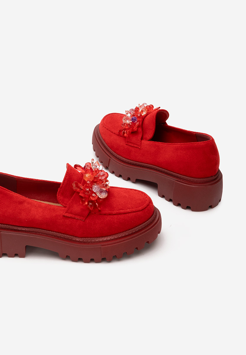 Mocassini con plateau Amilla rosso