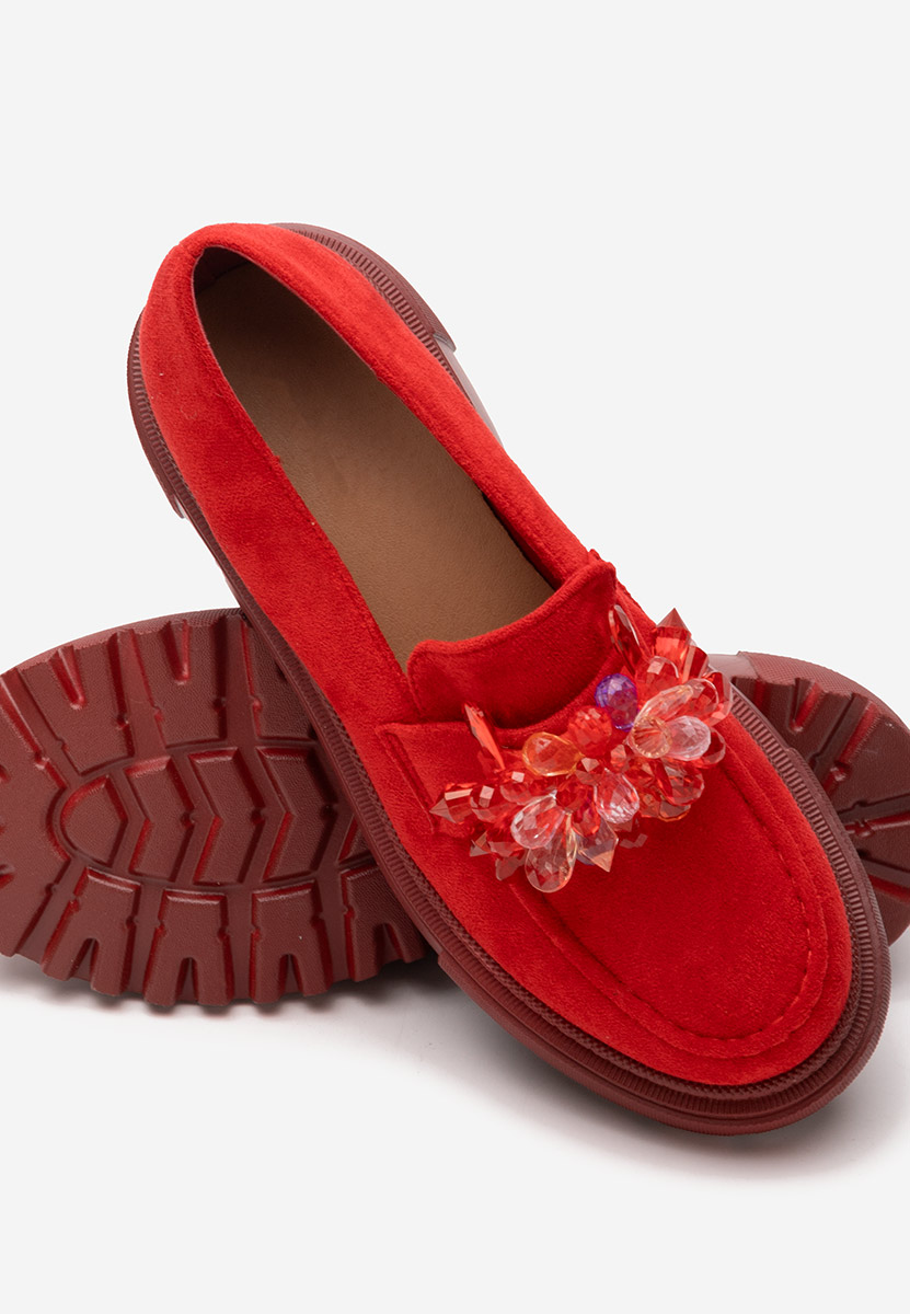 Mocassini con plateau Amilla rosso