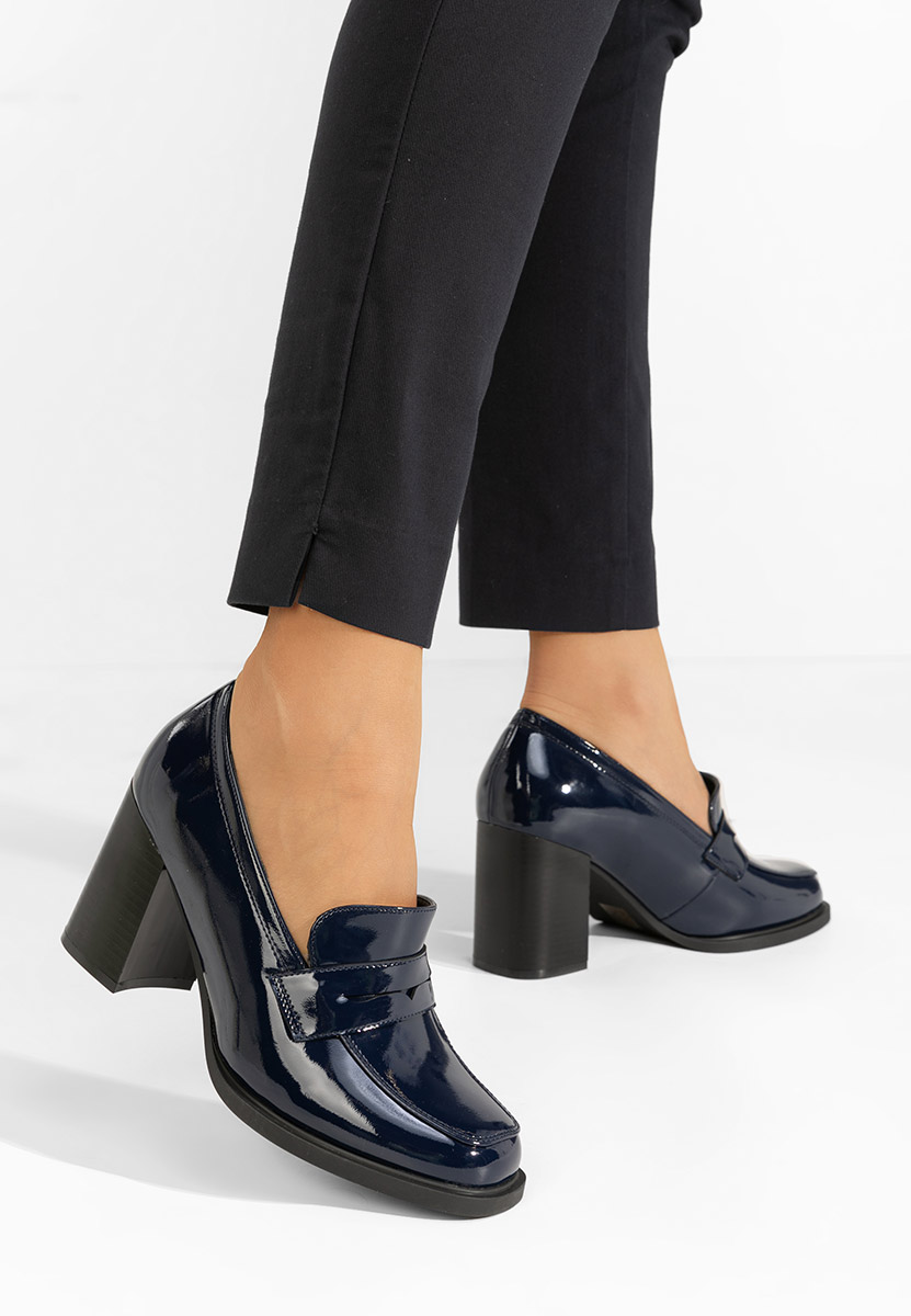 Mocassini con tacco Odesia blu