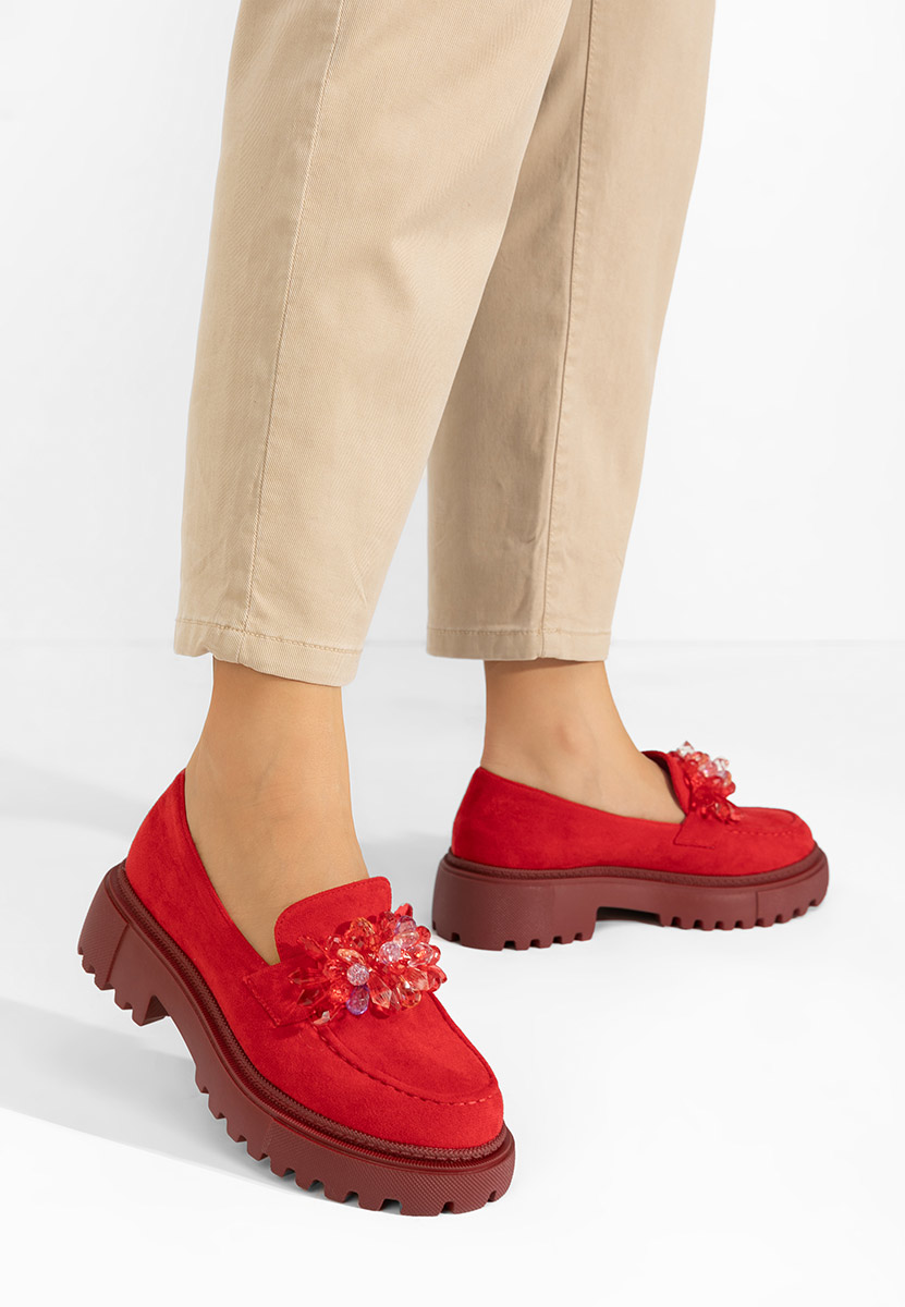 Mocassini con plateau Amilla rosso