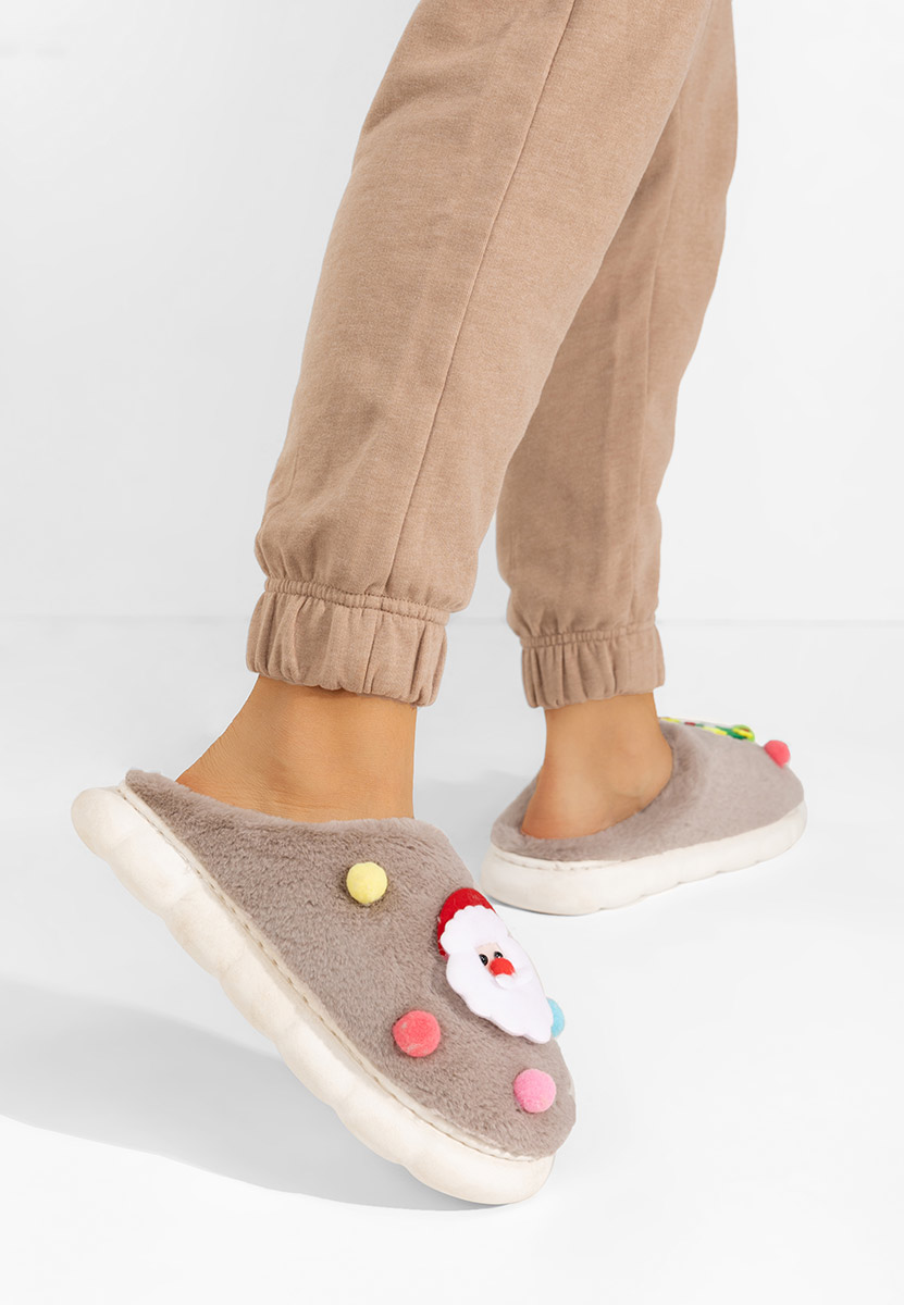 Pantofola donna invernale Denita cachi