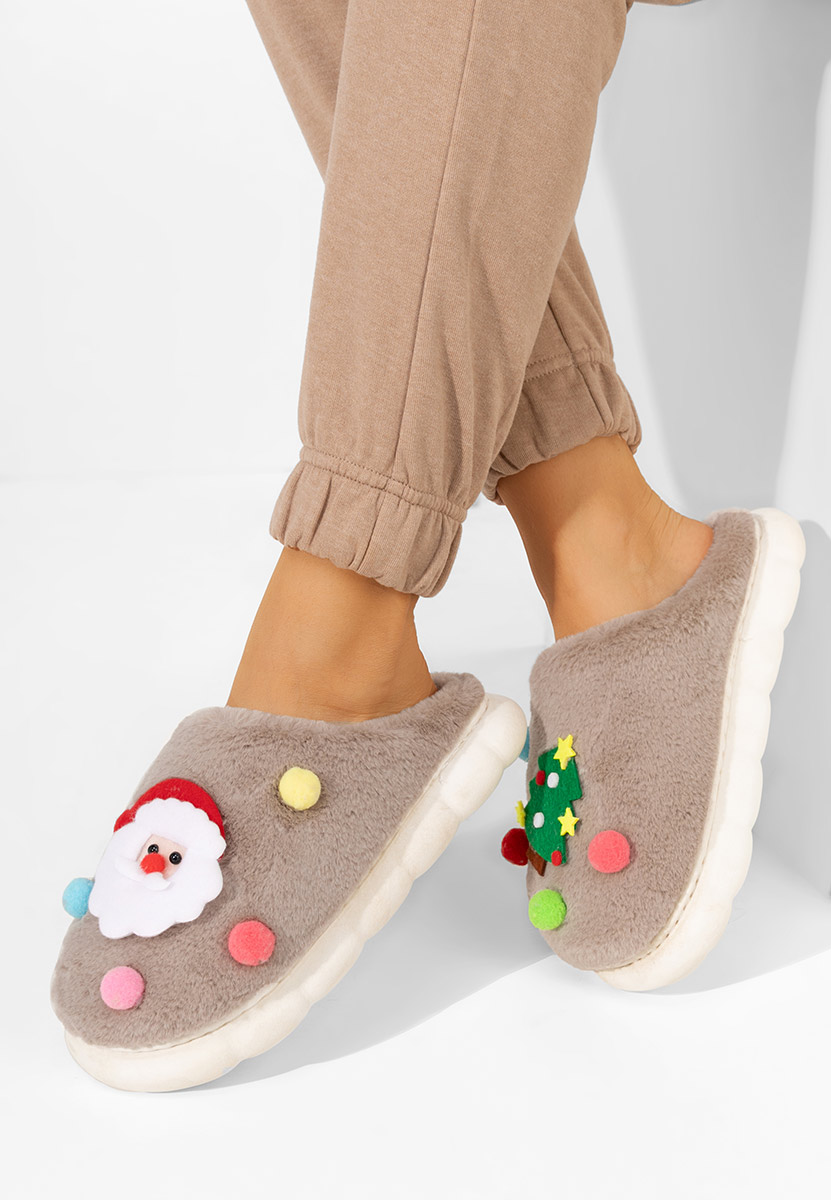 Pantofola donna invernale Denita cachi